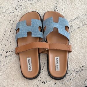 Steve Madden Blue and Brown Sandals